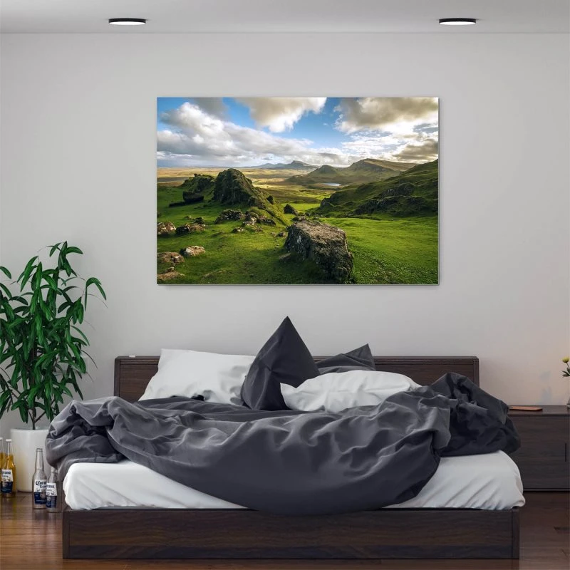 200x150cm großes Alu-Dibond Bild, Berge & Gebirge Quiraing Pass Schottland