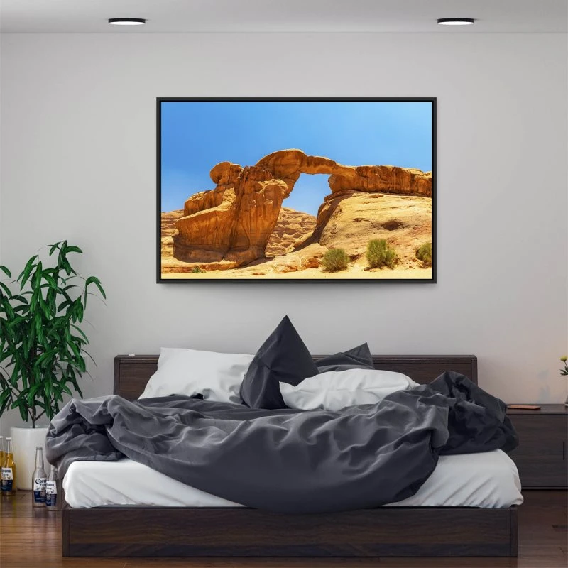 Berge & Gebirge Wadi Rum Wüste im schwarzen Bilderrahmen, 200x150cm