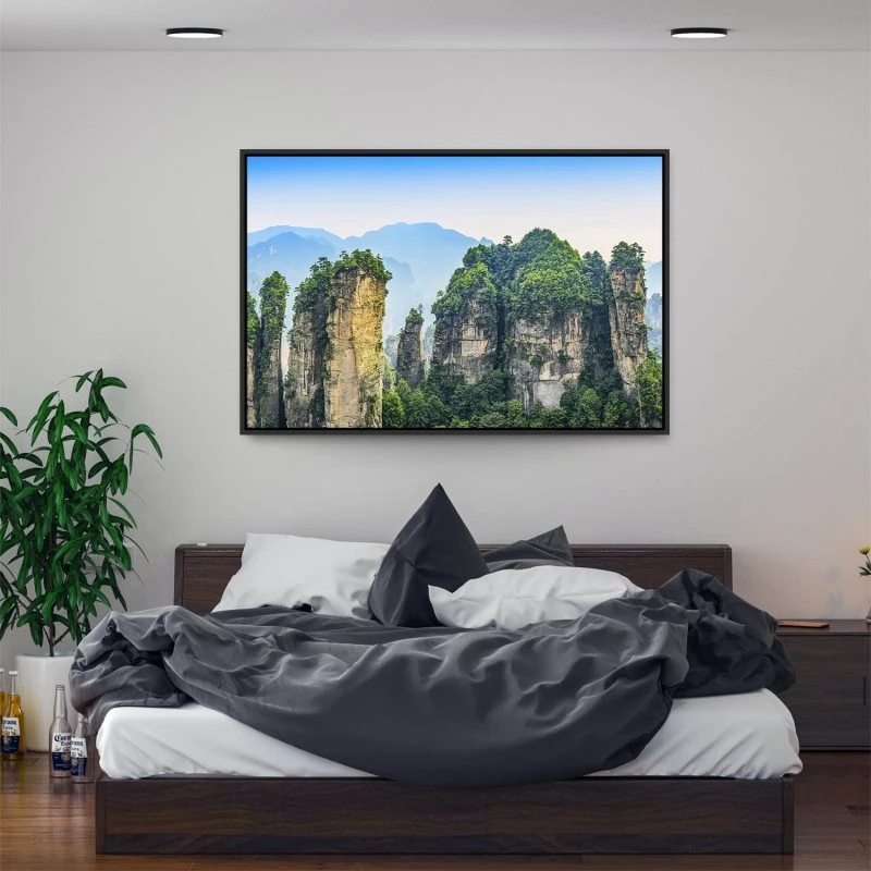 Berge & Gebirge Zhangjiajie Nationalpark im schwarzen Bilderrahmen, 200x150cm