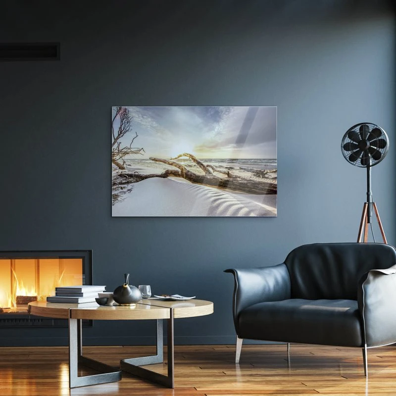 Strand & Meer Sonnenuntergang Ostsee als Acrylglas Bild 120x60cm