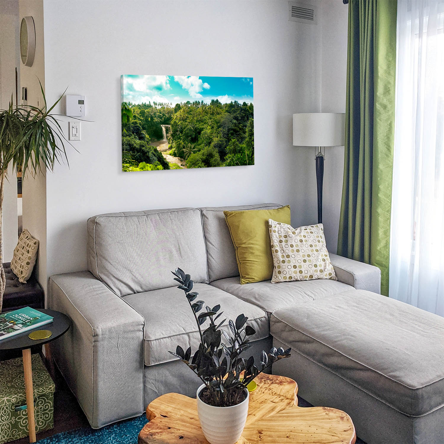 Leinwandbild 120x60cm Dschungel, Wasserfallpanorama