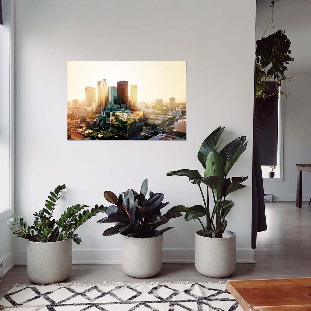Poster 50x50cm Los Angeles Sunset Skyline