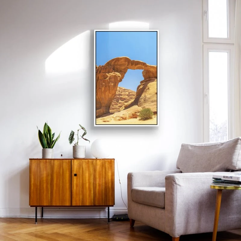 Berge & Gebirge im Hochformat 40x60cm Wadi Rum Wüste mit weißen Bilderrahmen