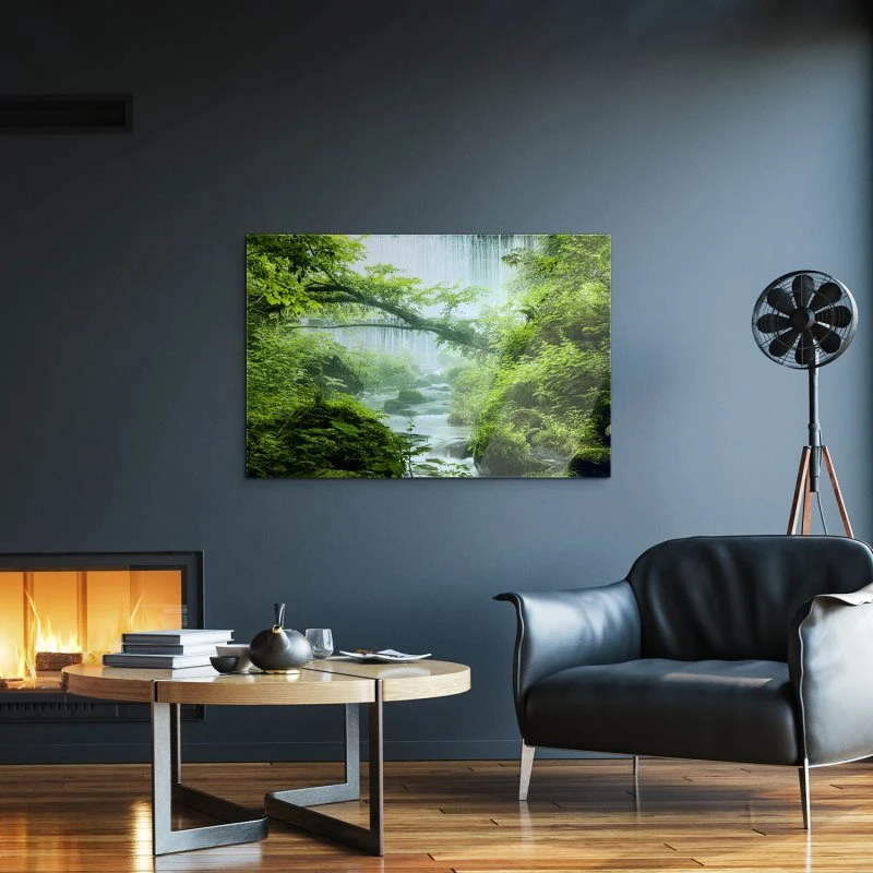 Wasserfall Kitanosawa Japan als Acrylglasverbund Bild 60x40cm