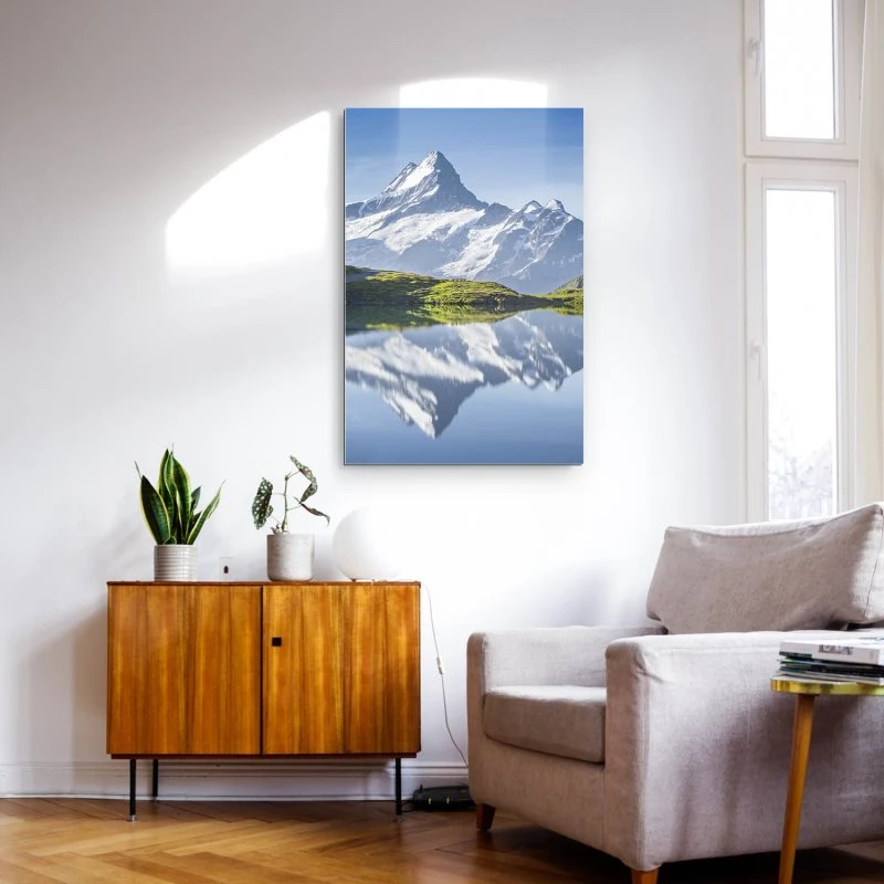 XXL Berge & Gebirge Alu-Dibond Bild im Hochformat 100x150cm, Motiv Bachalpsee Schweiz