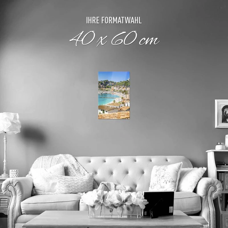 Poster 40x60cm im Hochformat, Port de Soller, Mallorca Strand & Meer