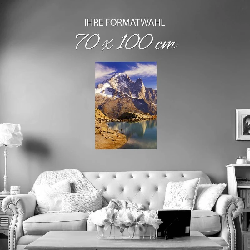Poster Crystal Lakes Franz. Alpen Berge & Gebirge, 70x100cm groß