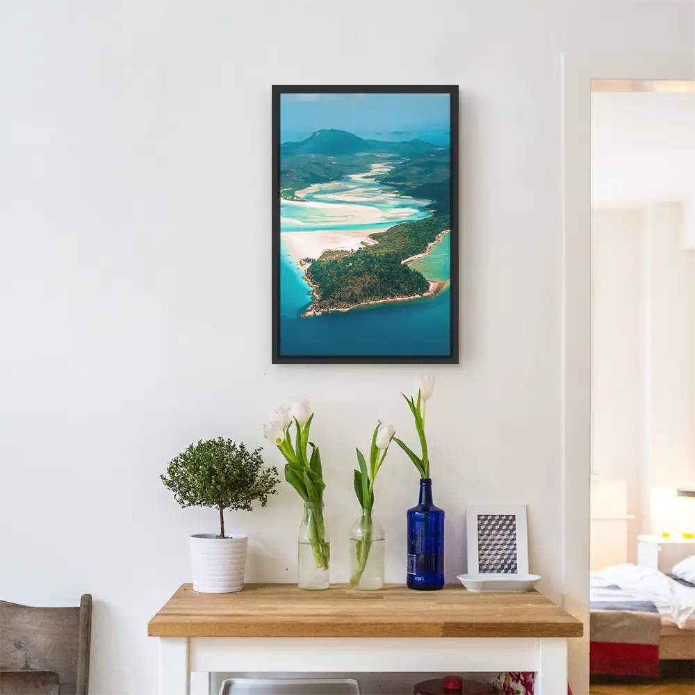 Strand & Meer Panorama Australien im Hochformat 40x60cm mit schwarzen Bilderrahmen
