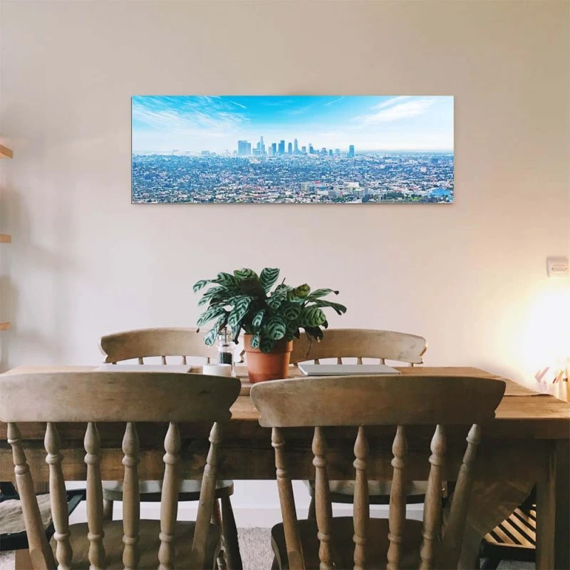 Skyline Los Angeles Panorama als Alu-Dibond Bild 80x80cm