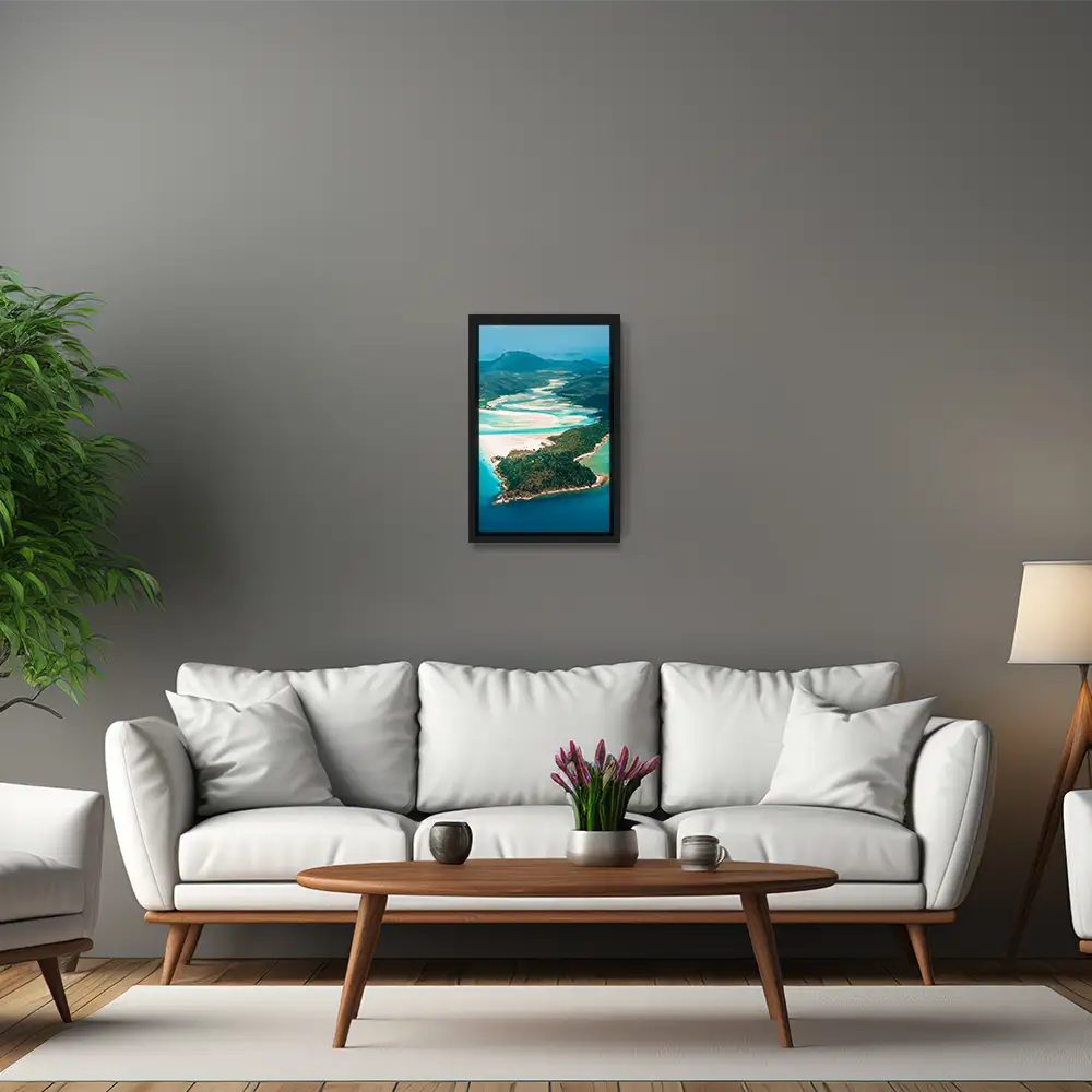 Strand & Meer Panorama Australien im Hochformat 40x60cm mit schwarzen Bilderrahmen