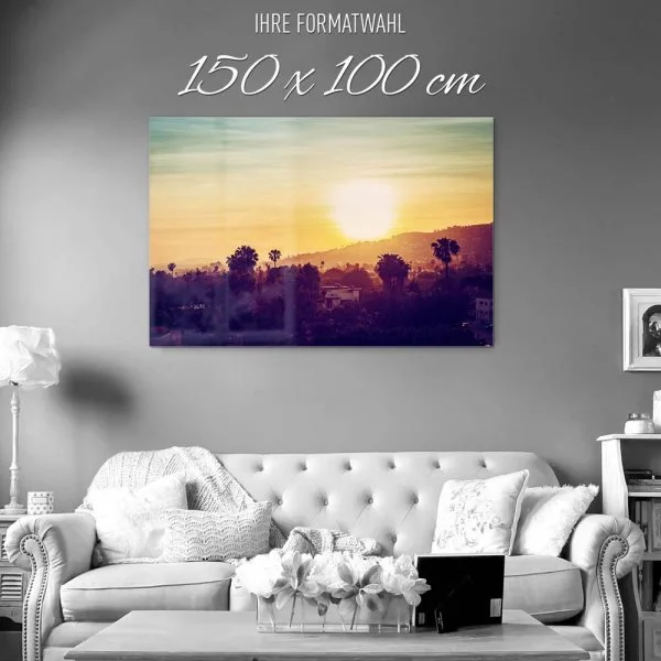 Skyline Los Angeles sunset als Acrylglasverbund Bild 150x100cm