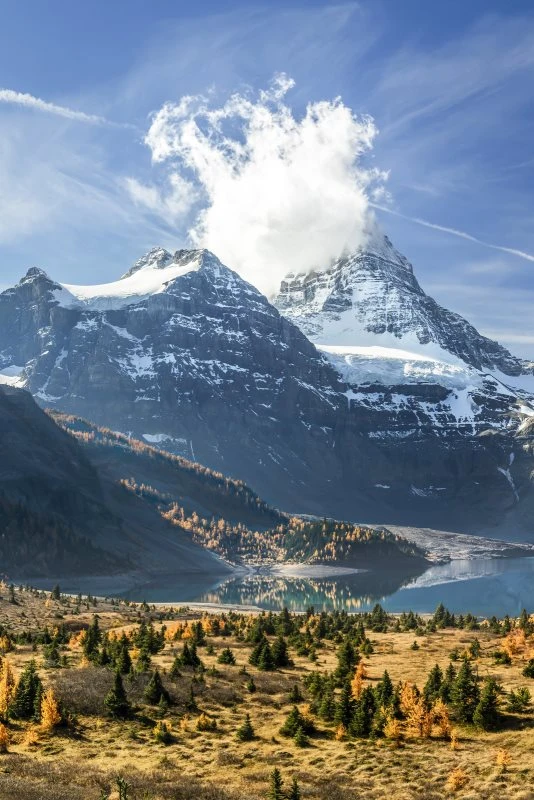 Poster 40x60cm im Hochformat, Mount and Lake Magog Kanada Berge & Gebirge
