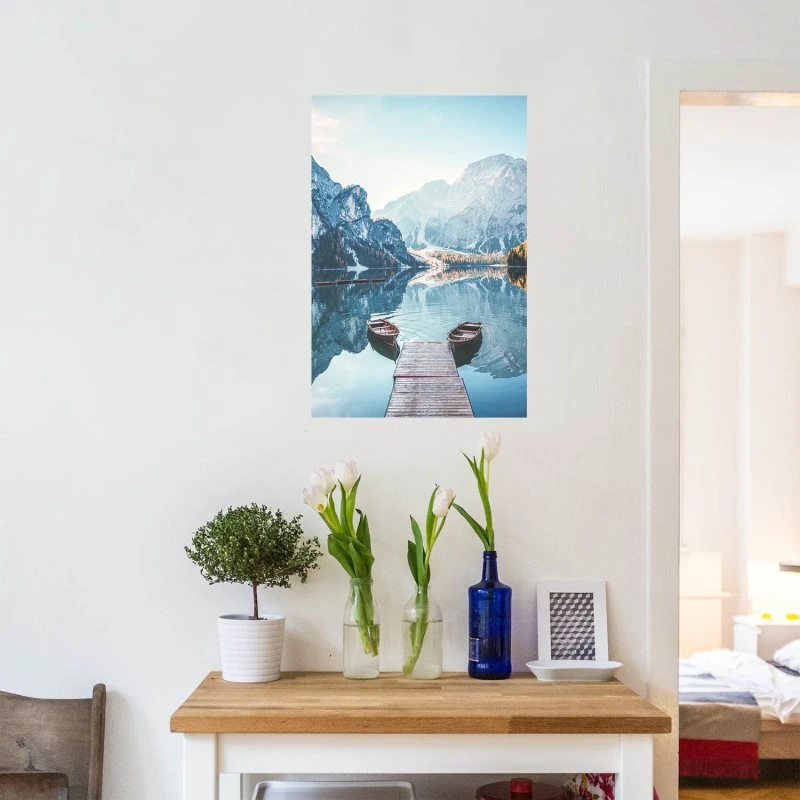 Poster Pragser Wildsee Dolomiten Berge & Gebirge, 70x100cm groß