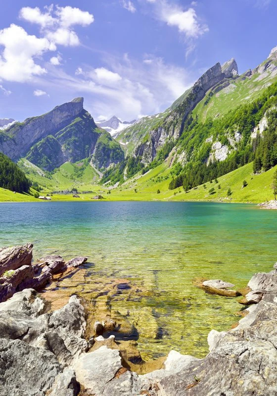Poster Seealpsee Alpen Berge & Gebirge, 70x100cm groß