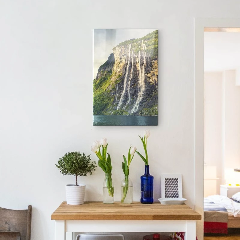 Wasserfall im Hochformat, 100x150cm Seven Sisters als XXL Acrylglasverbund Bild