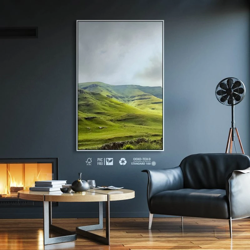 Berge & Gebirge im Hochformat 40x60cm Südafrika Mkhomazi mit weißen Bilderrahmen