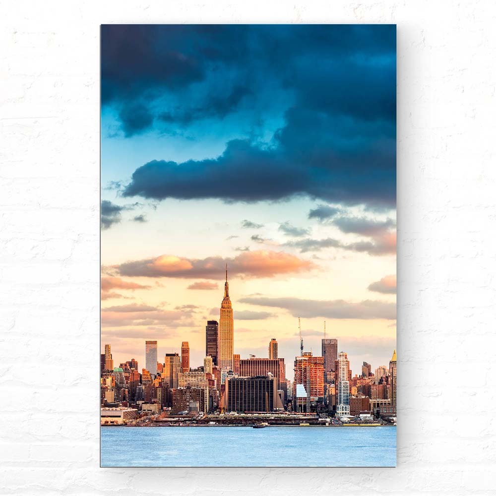 Alu-Dibond Bild im Hochformat, Skyline Panorama von New York 80x120cm
