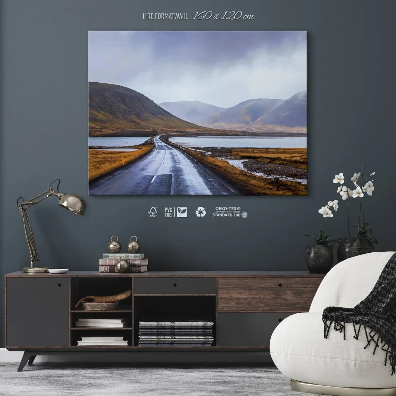 Keilrahmenbild groß, Berge & Gebirge Halbinsel Snæfellsnes Island 160x120cm 