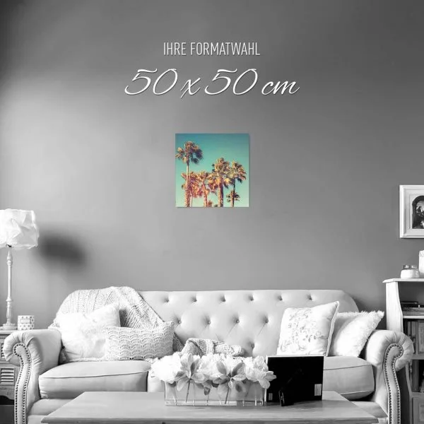 Poster 50x50cm Palmen retro look Kalifornien, USA