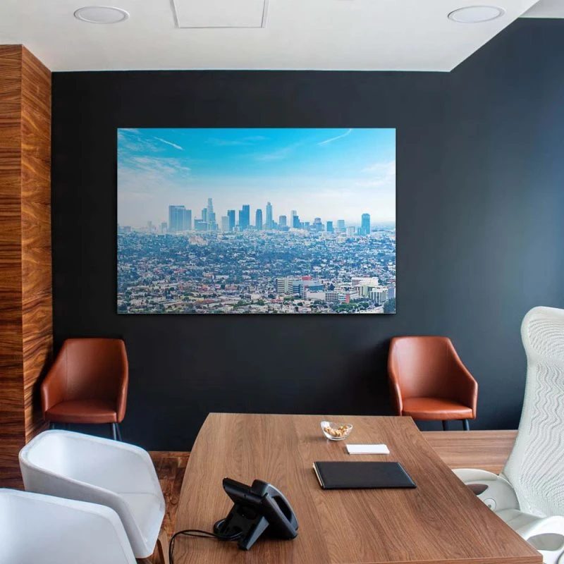 Skyline Los Angeles Panorama als Alu-Dibond Bild 80x80cm