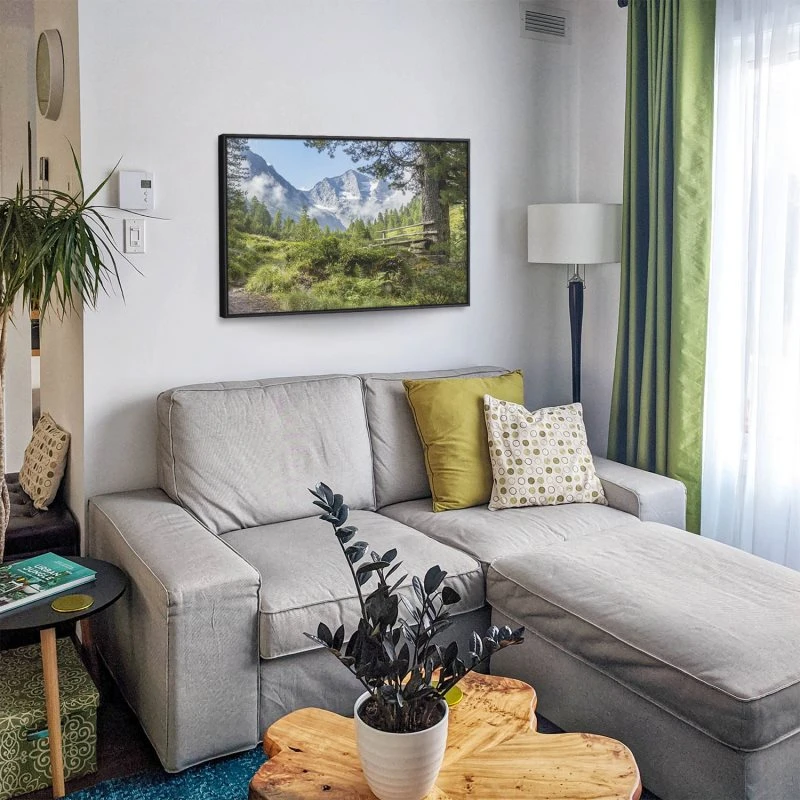 Berge & Gebirge Zillertal Tirol im schwarzen Bilderrahmen, 150x50cm