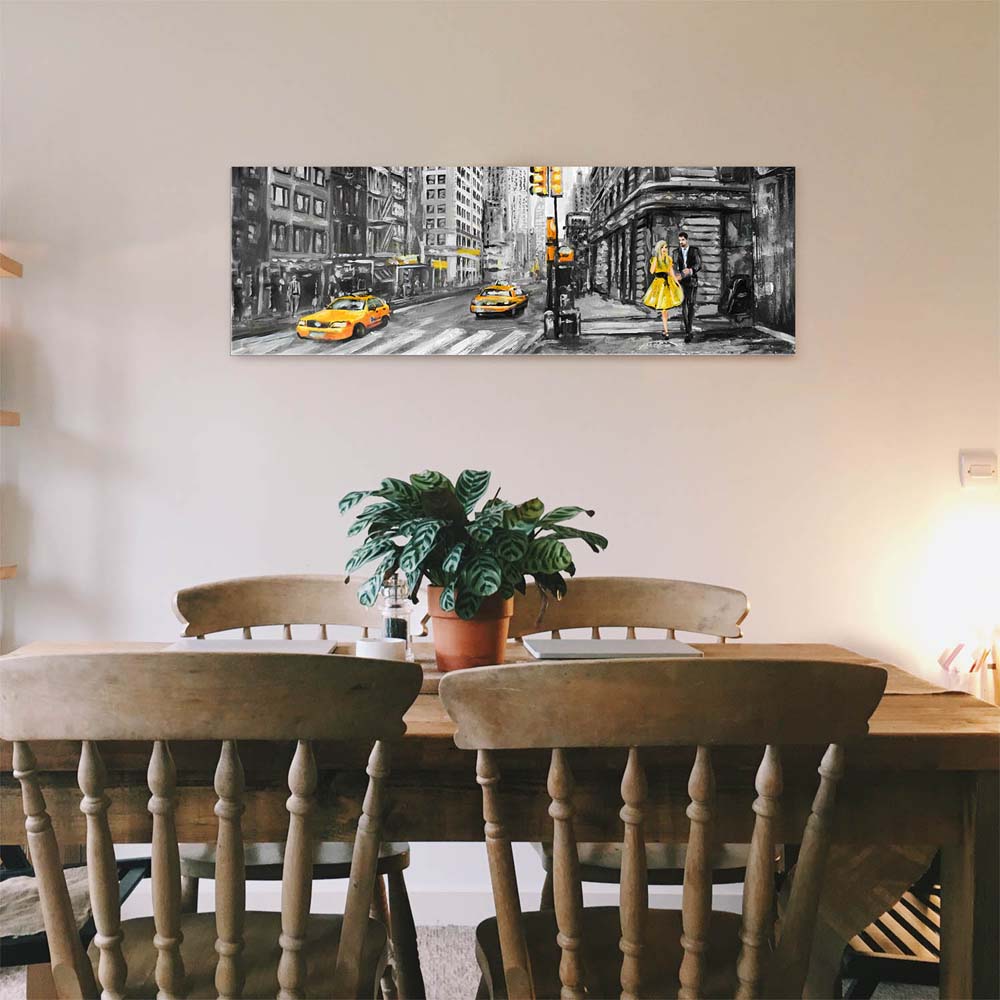 Skyline New York wie gemalt als Acrylglasverbund Bild 180x90cm