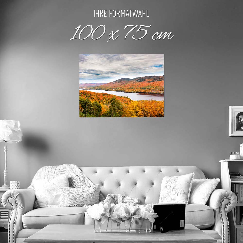 Poster Indian Summer, Québec, Kanada Wald & Bäume, 100x75cm groß