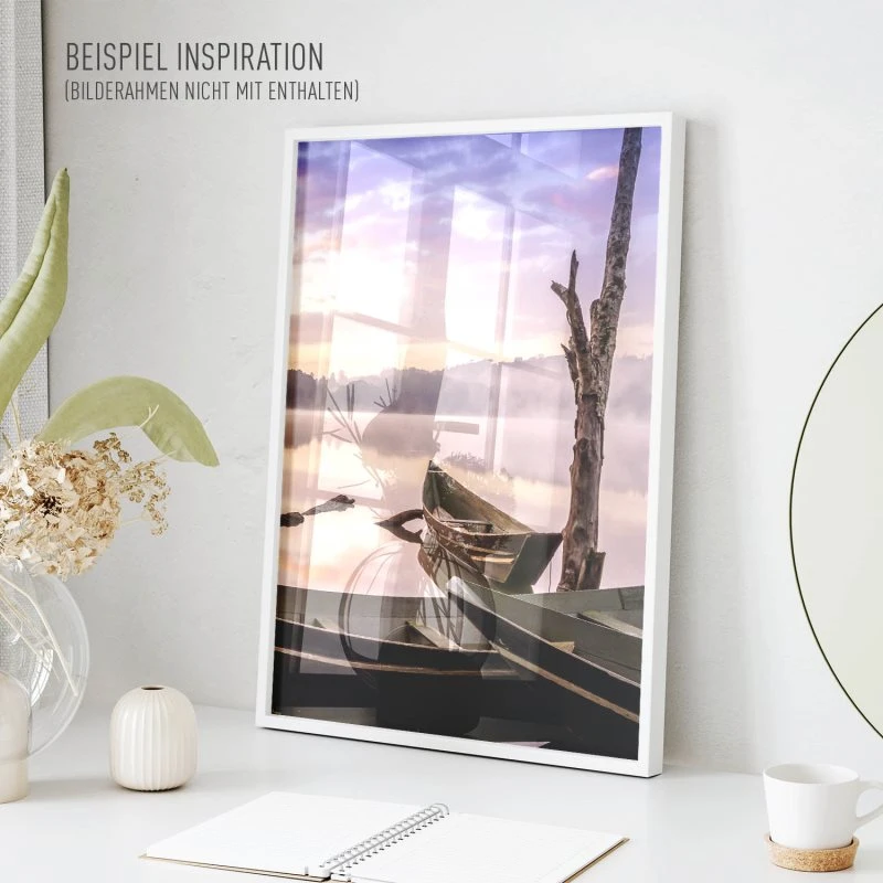 Poster 40x60cm im Hochformat, Afrika Fischerboote Flüsse & Seen