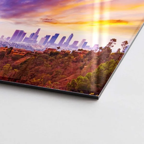 Skyline Los Angeles hills als Acrylglasverbund Bild 100x75cm