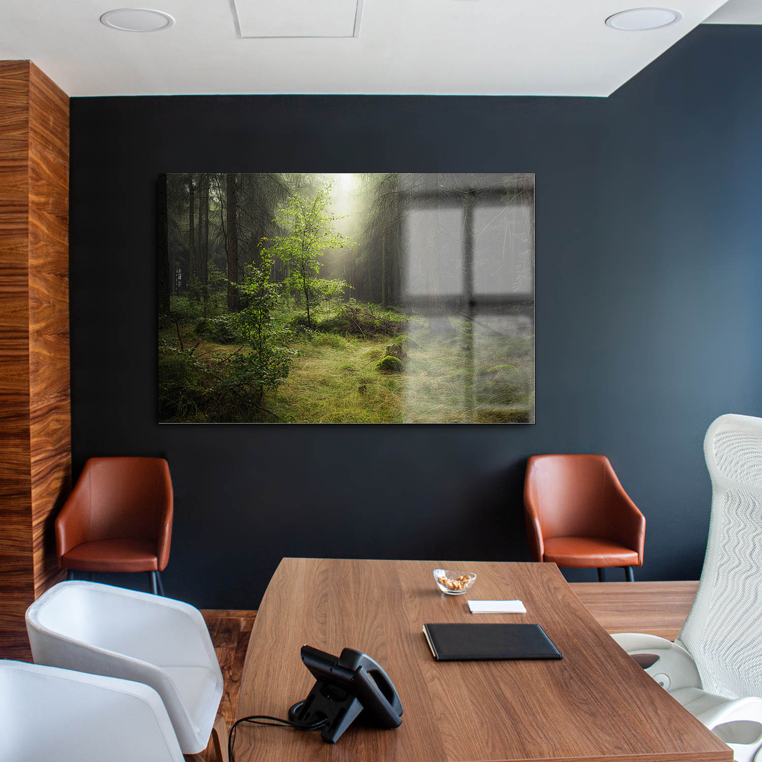 Wald & Bäume Lichtung als Acrylglasverbund Bild 110x50cm