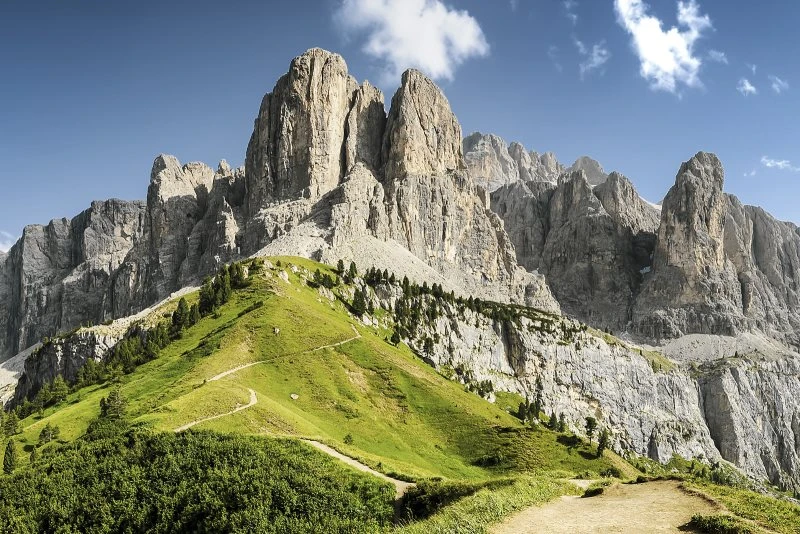 Berge & Gebirge Dolomiten Panorama als Acrylglasverbund Bild 90x60cm
