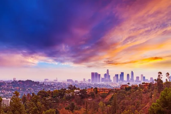 Skyline Los Angeles hills als Keilrahmenbild 180x120cm