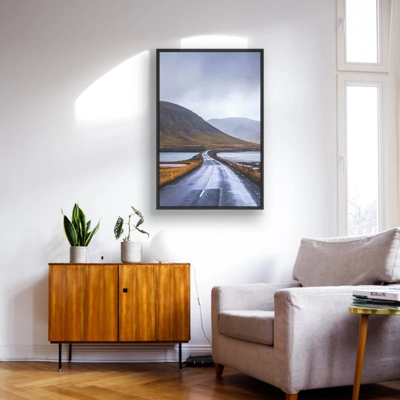 Berge & Gebirge Halbinsel Snæfellsnes Island im Hochformat 100x150cm mit schwarzen Bilderrahmen
