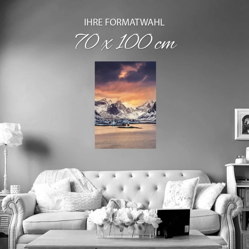 Poster Winter in Norwegen Berge & Gebirge, 70x100cm groß