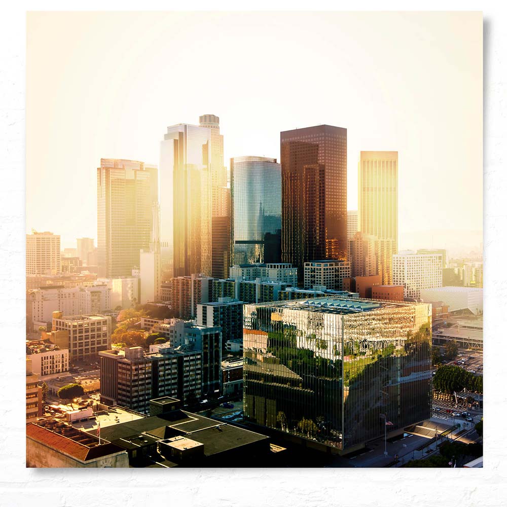 Poster 50x50cm Los Angeles Sunset Skyline