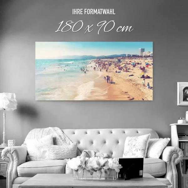 Panorama Acrylglasbild 180x90cm Strand & Meer Santa Monica Beach Los Angeles