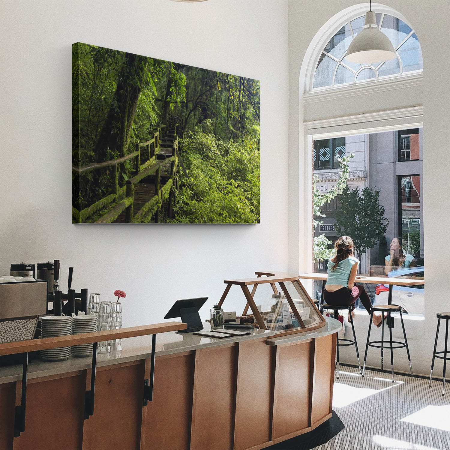 Wald & Bäume Wanderung als Keilrahmenbild 180x90cm