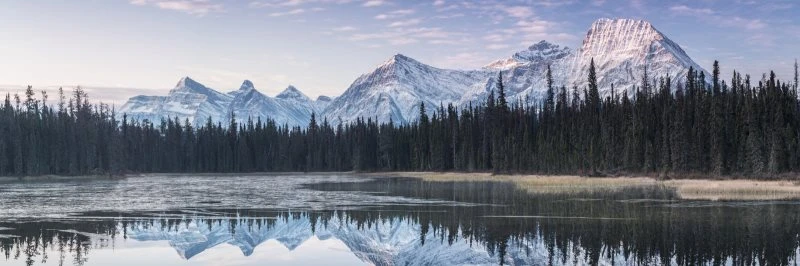 Berge & Gebirge Rocky Mountains Kanada als Acrylglasverbund Bild 150x50cm
