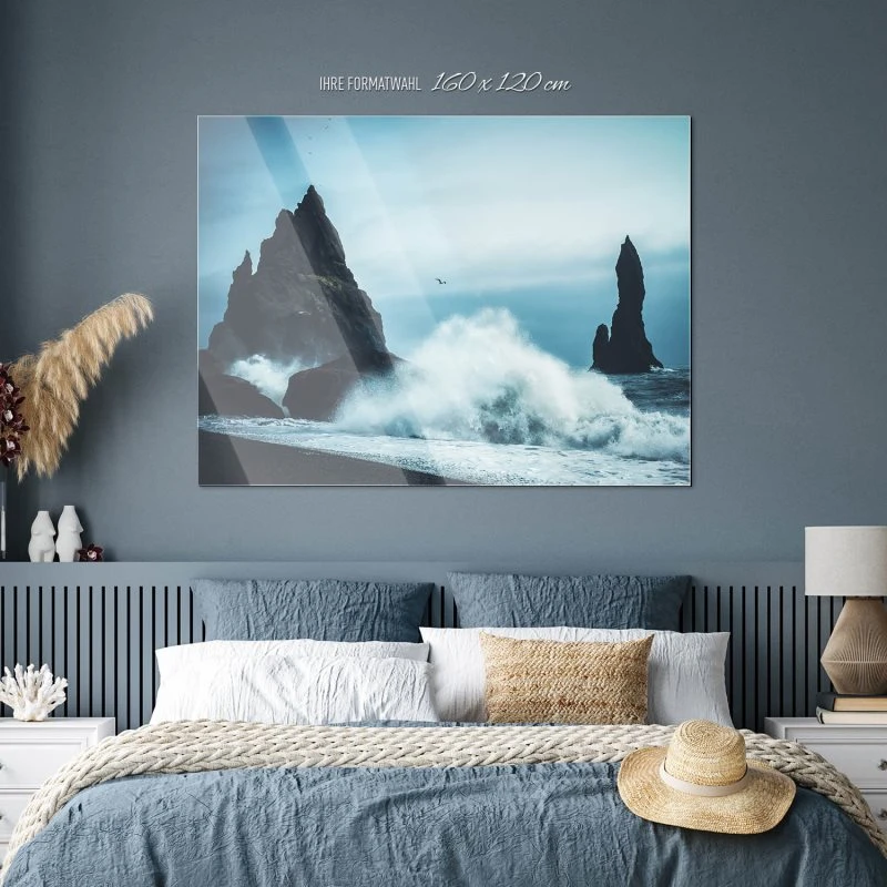 Berge & Gebirge Island Klippen als Acrylglasverbund Bild 160x120cm