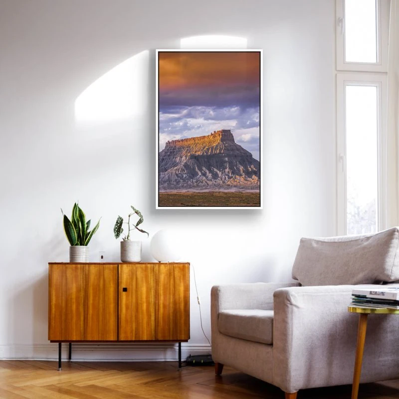 Berge & Gebirge im Hochformat 80x120cm factory butte USA mit weißen Bilderrahmen