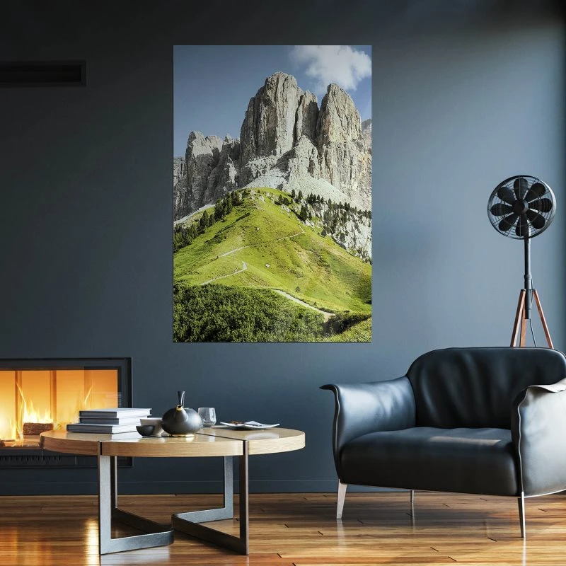 Poster 40x60cm im Hochformat, Dolomiten Panorama Berge & Gebirge