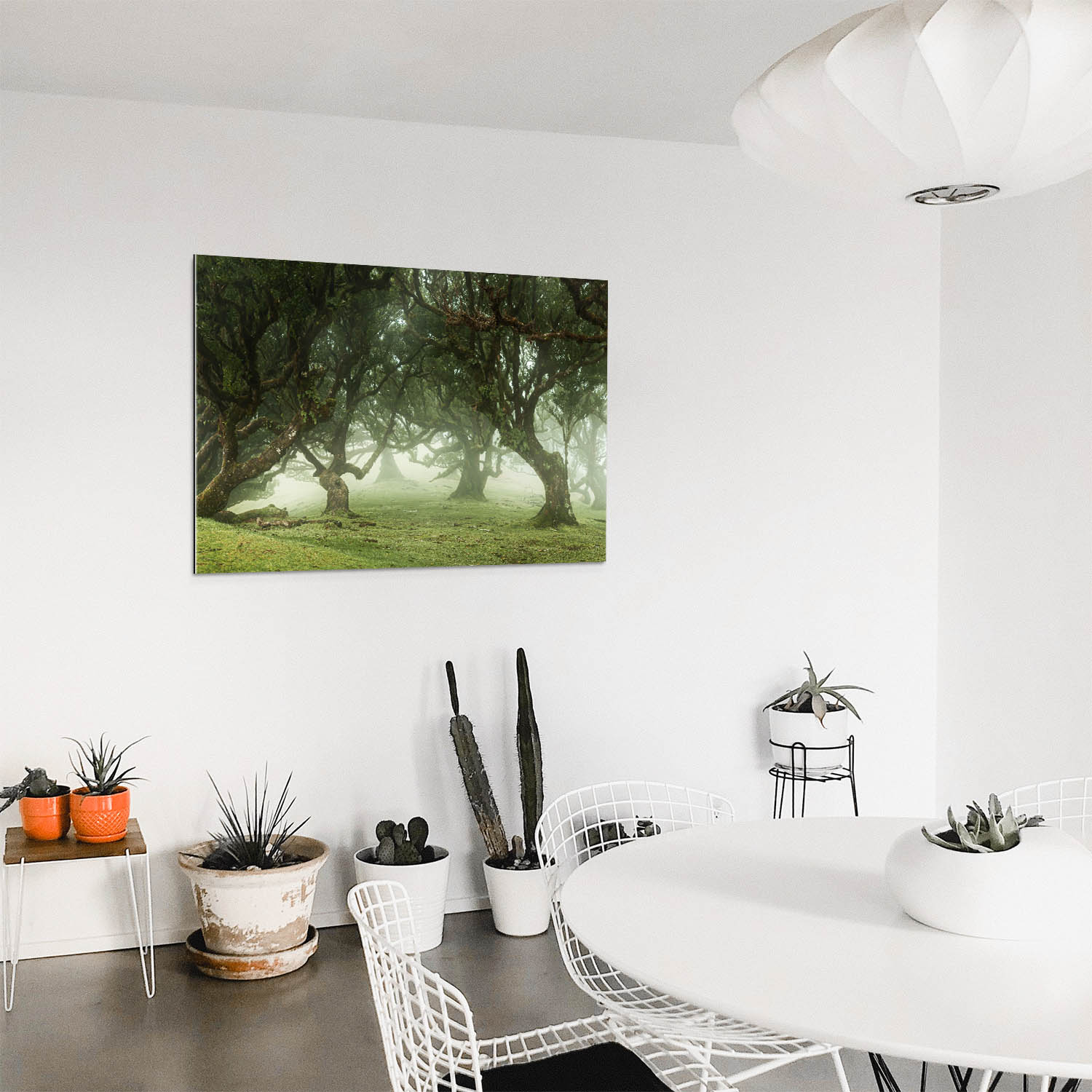 Wald & Bäume Nebel Gestalten als Acrylglasverbund Bild 180x90cm