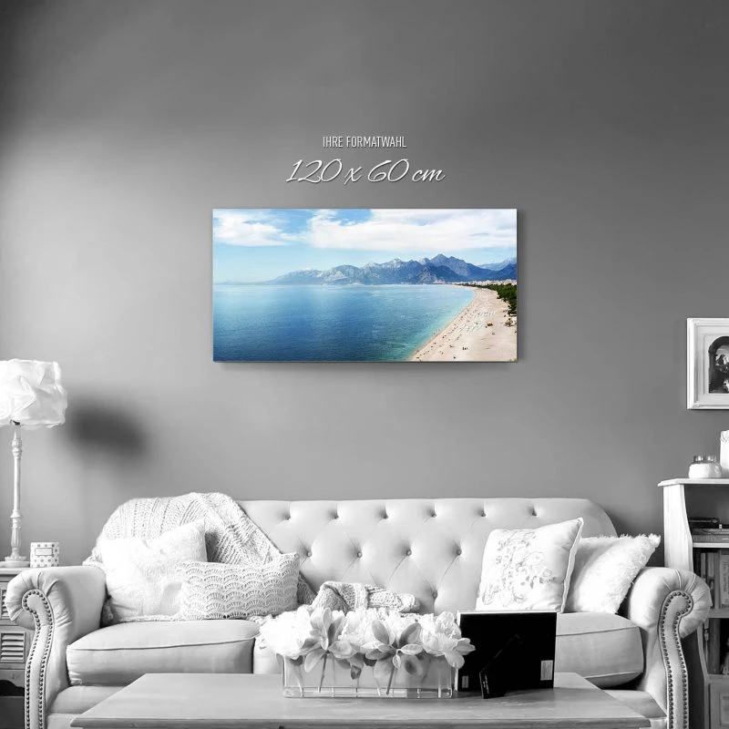 Berge & Gebirge Türkei Antalya Strand als Alu-Dibond Bild 120x60cm
