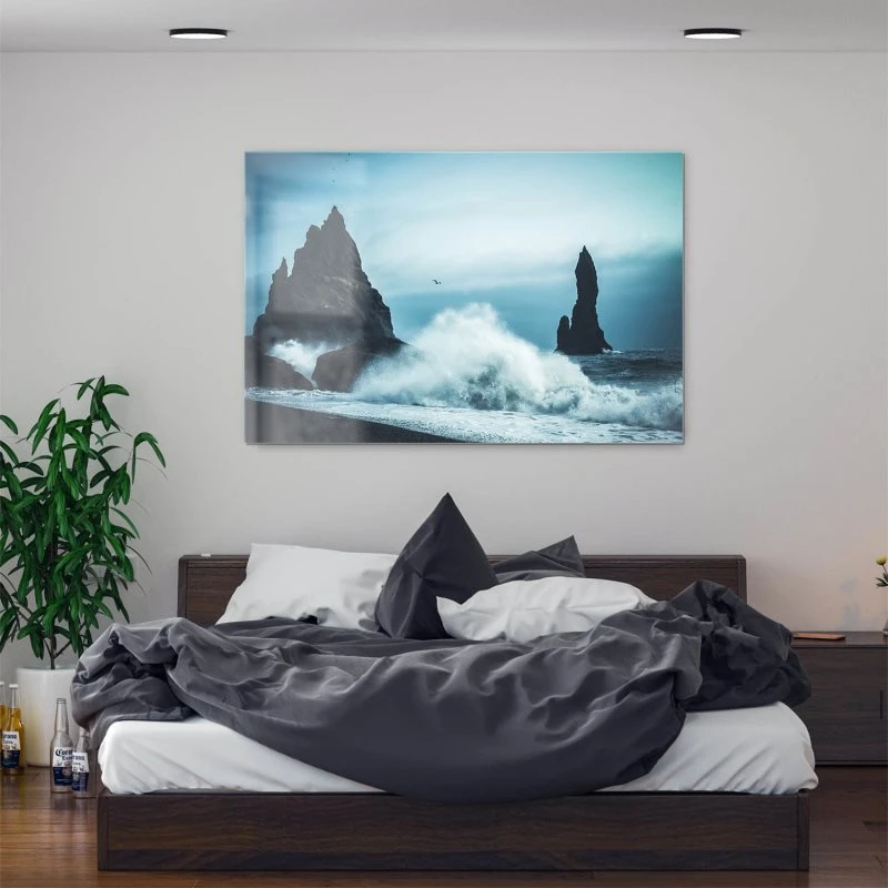 Berge & Gebirge Island Klippen als Acrylglasverbund Bild 160x120cm