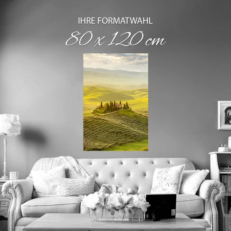 Poster 80x120cm Hochformat, Landschaft Toskana, Italien