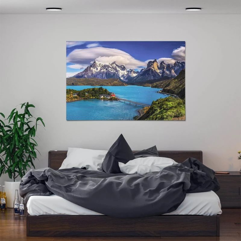 XXL Poster 200x150cm Berge & Gebirge Lake Pehoe Patagonien