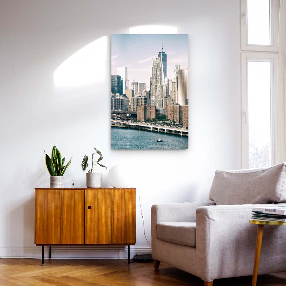 Poster 50x50cm NYC Manhatten mit Bridge Skyline