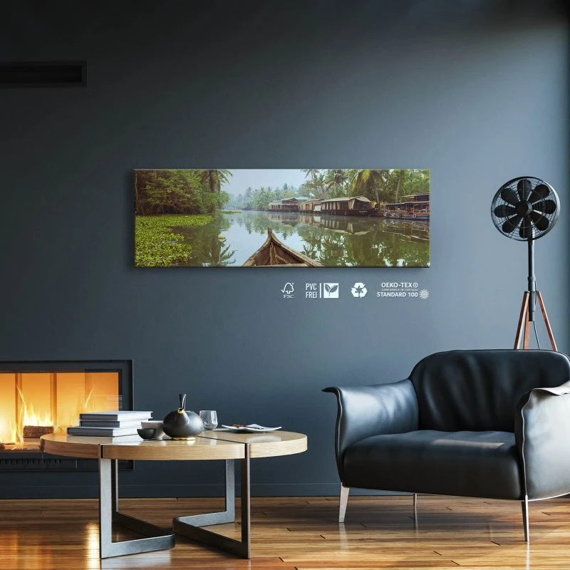 Flüsse & Seen Kumarakom Indien als Leinwand Bild 150x50cm