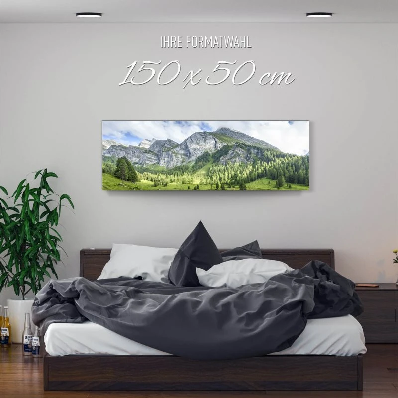 Alu-Dibond Bild 150x50cm groß Berge & Gebirge Lichtspiele Zillertal