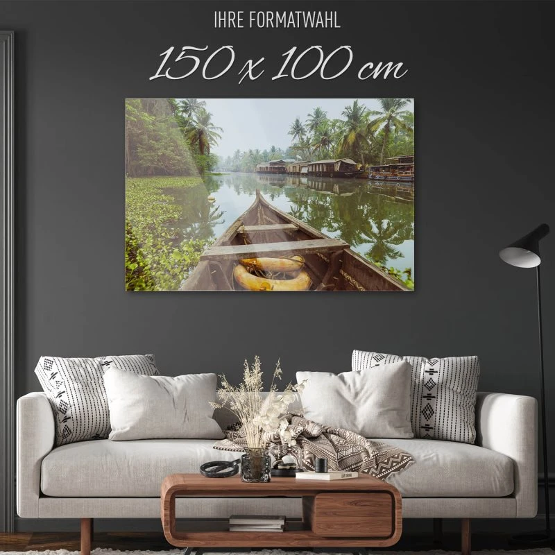 Flüsse & Seen Kumarakom Indien als XXL Acrylglasbild 150x100cm